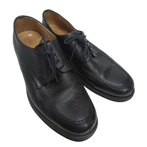 Sandro Moscoloni Vineyard Black Pebbled Leather Derby Dress Shoes Mens 9 42 EU